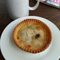Curry pie with tea at The Get Stuffed Pie House in Blackpool