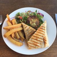 Falafel wrap salad and chips beautiful !! at The Get Stuffed Pie House in Blackpool