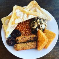 Vegan brekky at The Get Stuffed Pie House in Blackpool