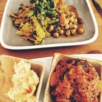 Delicious meze platter, all 100% vegan at Cafe Moroc in Rochester