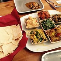 Mezze selection, delicious and not expensive at Cafe Moroc in Rochester