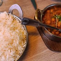 Chana Masala and Rice at Namaste India Bistro in Monterey