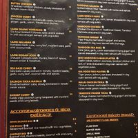 Menu  at Namaste India Bistro in Monterey