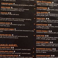 Menu  at Namaste India Bistro in Monterey