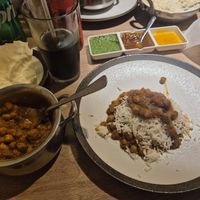 Chana Massala and papadum at Namaste India Bistro in Monterey