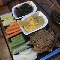 Hummus Maze plate at Cafe Barbarella in Herceg Novi