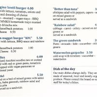 Menu at Elephant in the Room in Thessaloniki