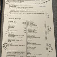 Daytime menu in English  at Elephant in the Room in Thessaloniki