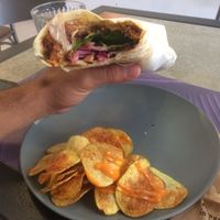 Gyros wrap with fries at Elephant in the Room in Thessaloniki