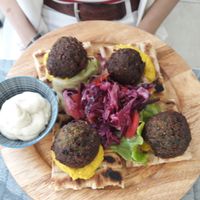 Falafel with hummus at Elephant in the Room in Thessaloniki