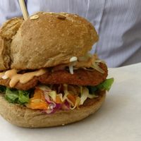 'Chicken' burger at Elephant in the Room in Thessaloniki