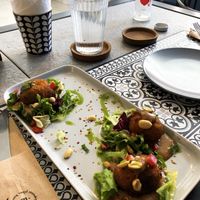 Yummy tofu balls. at Elephant in the Room in Thessaloniki