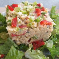 Chickpea better-than-tuna salad. Yummy! at Elephant in the Room in Thessaloniki