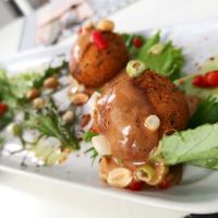 Thai meatless meatballs at Elephant in the Room in Thessaloniki