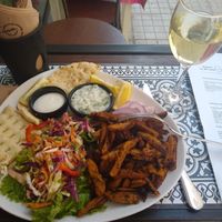 Gyros pita with cashew tzatziki at Elephant in the Room in Thessaloniki