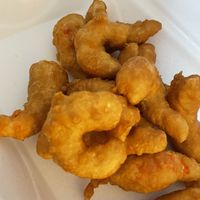 The shrimp for the General Tso shrimp (sauce was in another container)  at Ma Ma Wok in Charlotte