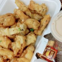 Salt and pepper oyster mushrooms with mayo sauce at Ma Ma Wok in Charlotte