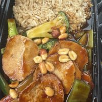 Kung Pao with vegan chnk and fried rice   at Ma Ma Wok in Charlotte