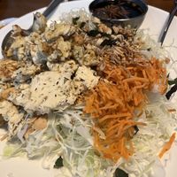 Vegan cabbage salad delicious and giant portion   at Seasoned Fusion Tastes in Saskatoon