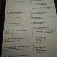 Menu entrees  at Seasoned Fusion Tastes in Saskatoon