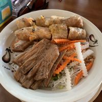 Vegan pork noodle bowl at Seasoned Fusion Tastes in Saskatoon