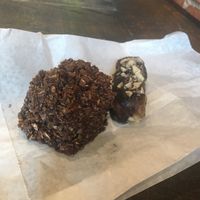 Vegan haystack and vegan twix at Receiver Coffee Company in Charlottetown