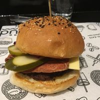 I got these cheez burgers maaaan! at güd eats in Saskatoon