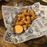 Coconut skrimp  at güd eats in Saskatoon