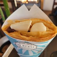 Mochi and red bean crepe at Cokofu Cafe in Urasoe