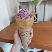 Beniimo crepe at Cokofu Cafe in Urasoe