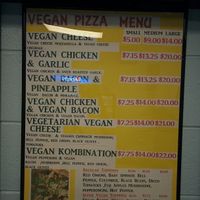 Vegan menu (August 2017) at Razzos Pizza And Salads in Hayward