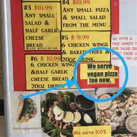Vegan menu! at Razzos Pizza And Salads in Hayward