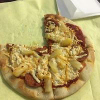 Vegan Pineapple & Pepperoni Pizza!   at Razzos Pizza And Salads in Hayward