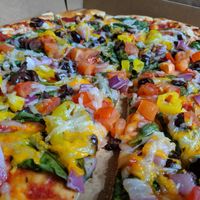 Greek vegan pizza (large) at Razzos Pizza And Salads in Hayward