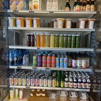 Drink assortment in the ready to go cooler at Pulse Cafe in Hadley