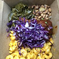 Southern Comfort Bowl with soy drumsticks  at Pulse Cafe in Hadley