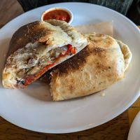 Eggplant calzone at Pulse Cafe in Hadley