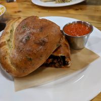 Vegan mushroom calzone at Pulse Cafe in Hadley