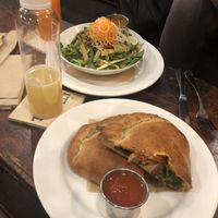 Calzone,Thai noodles,juices OH MY !!!!! at Pulse Cafe in Hadley