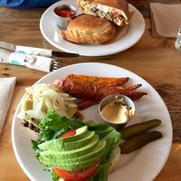 veggie burger and calzone  at Pulse Cafe in Hadley