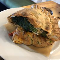 Crimini “Chicken” Calzone at Pulse Cafe in Hadley