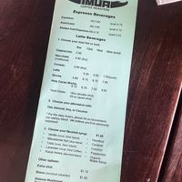 Menu (1/3)  at Imua Coffee Roasters in Kapaa