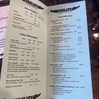 Menu  at Imua Coffee Roasters in Kapaa