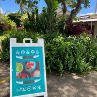 Sign out front. at Imua Coffee Roasters in Kapaa
