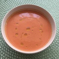 Gazpacho de tomate y sandía  at Mandala Kitchen in Lescala