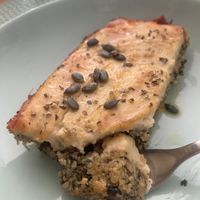 A quinoa ‘lasagna’ very tastyy  at Mandala Kitchen in Lescala