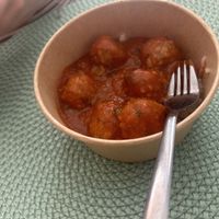 ‘Meatballs’ with ricee  at Mandala Kitchen in Lescala