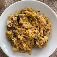 Rice with mushrooms (like a vegan paella)  at Mandala Kitchen in Lescala
