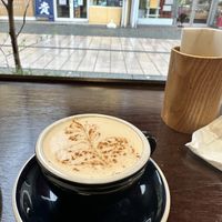 Chai latte with soymilk  at Curio Espresso and Vintage Design in Kanazawa