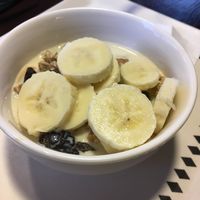 Granola with banana and soy milk. at Curio Espresso and Vintage Design in Kanazawa